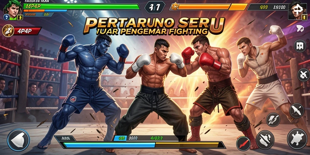 Tampilkan aksi pertarungan seru dalam gameplay 4P4P.