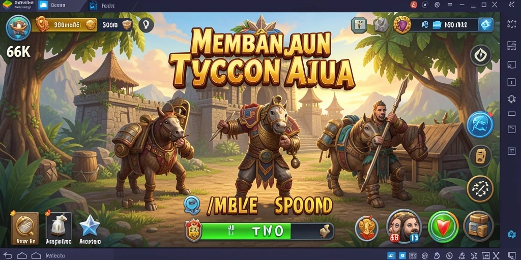 Screenshot gameplay 66K menampilkan proses manajemen bisnis Tycoon.