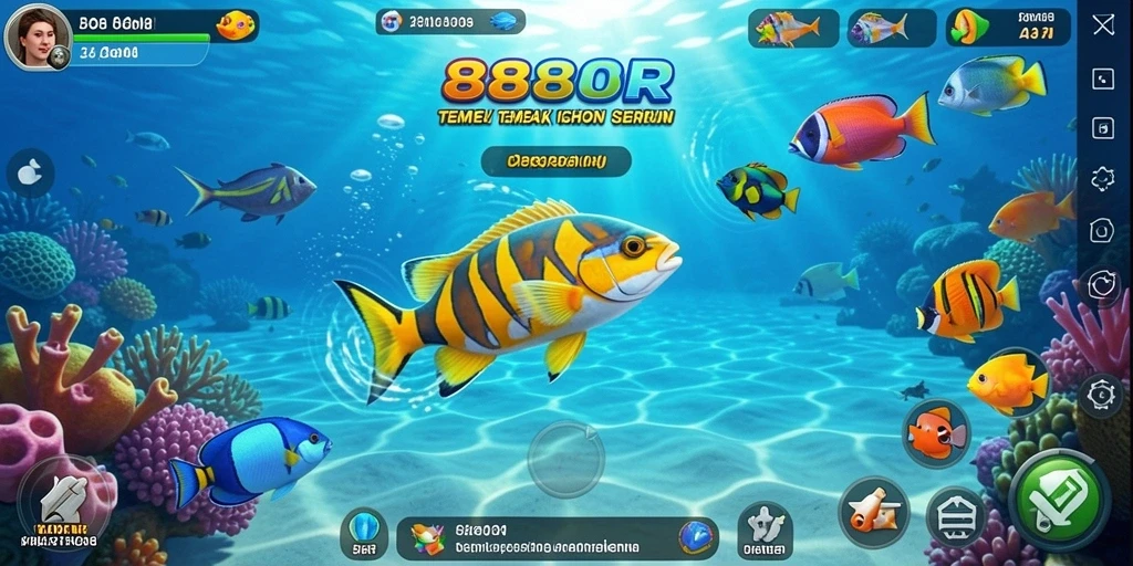 Tampilan gameplay seru Tembak Ikan di 888R.