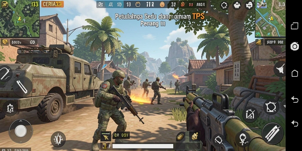 Tampilan aksi seru dalam game TPS CERIA33.