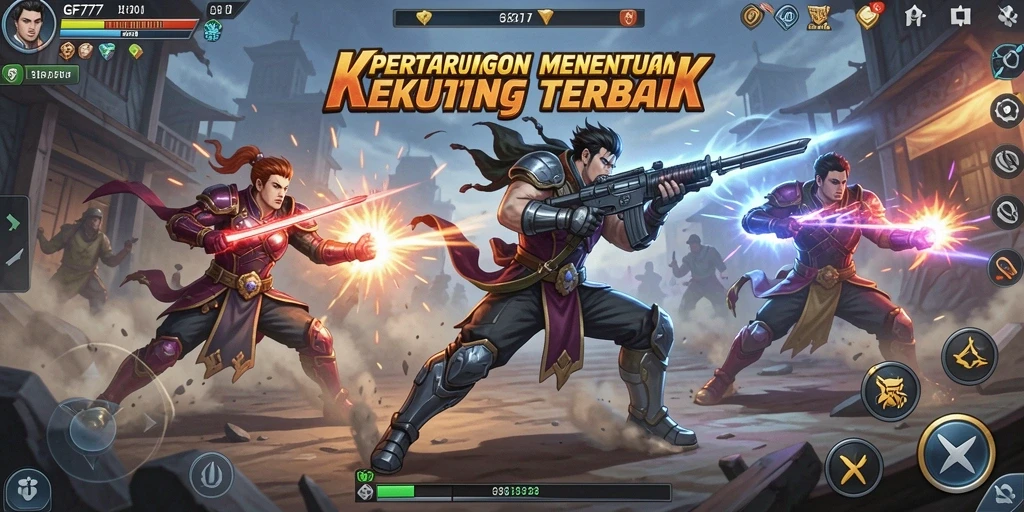 Tampilan gameplay seru dan aksi pertarungan yang intens.