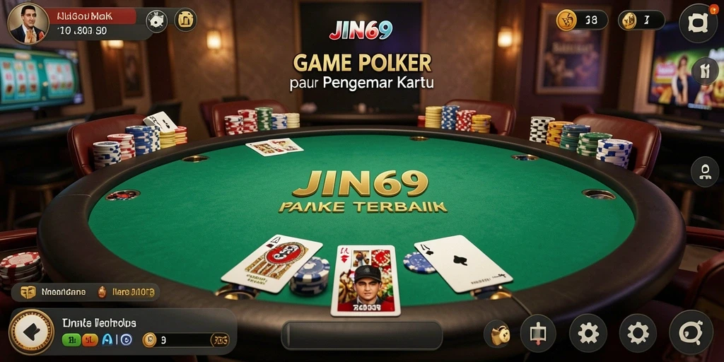 Tampilan screenshot JIN69 menunjukkan keseruan bermain poker secara langsung.