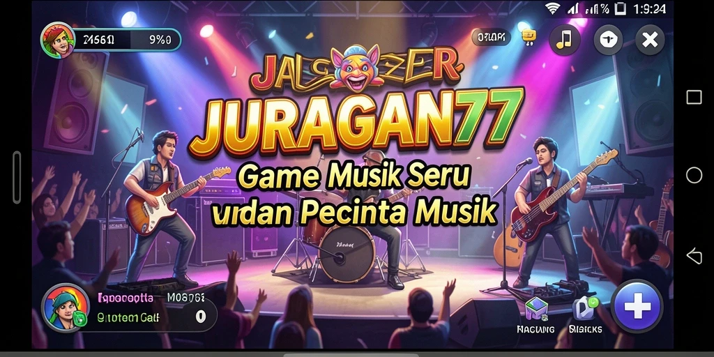Tampilan gameplay <strong>JURAGAN77</strong> dengan suasana musik yang mengasyikkan.