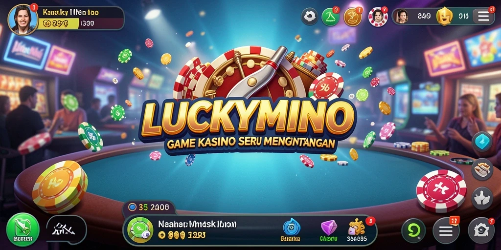 Screenshot utama LUCKYMINO menampilkan gameplay Kasino yang seru dan interaktif.