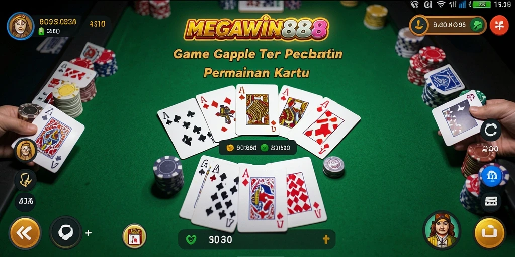 Tampilan gameplay seru MEGAWIN888 dalam bermain Gaple.