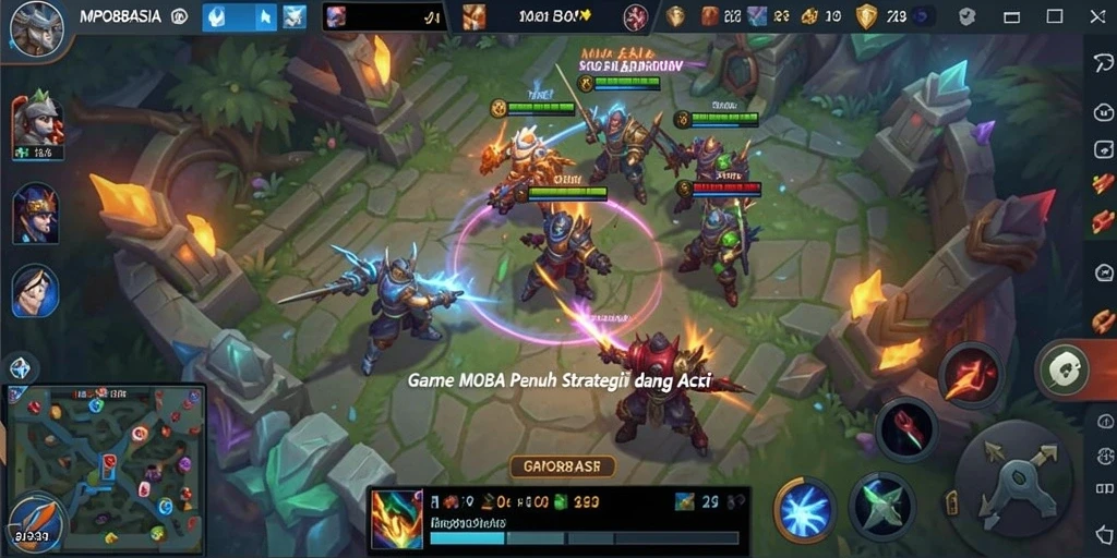 Screenshot MPO88ASIA menampilkan aksi seru dalam pertempuran MOBA.