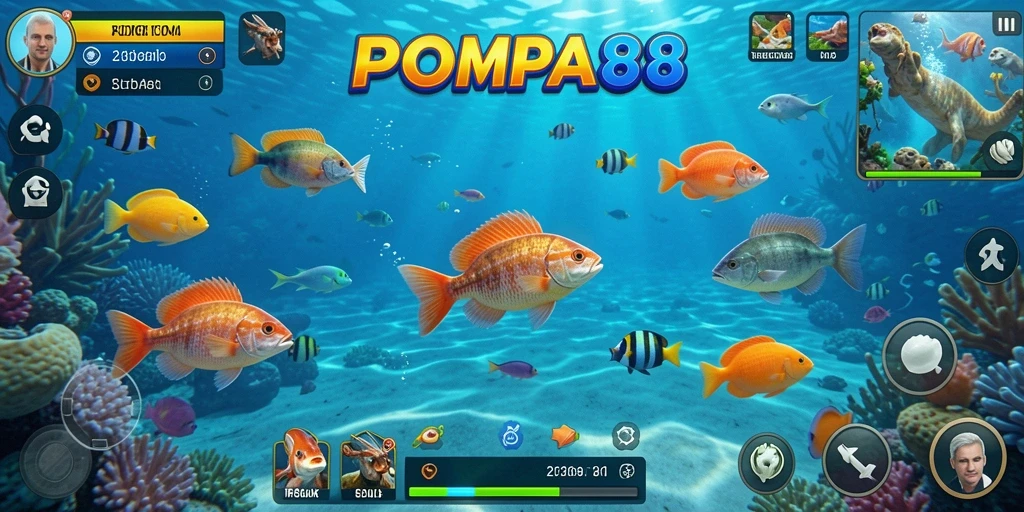 Tampilan gameplay POMPA88 yang memukau dengan aksi Tembak Ikan.
