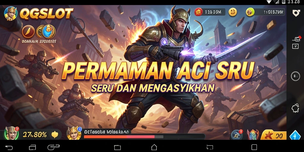 Screenshot menampilkan aksi intens dalam game QQSLOT.