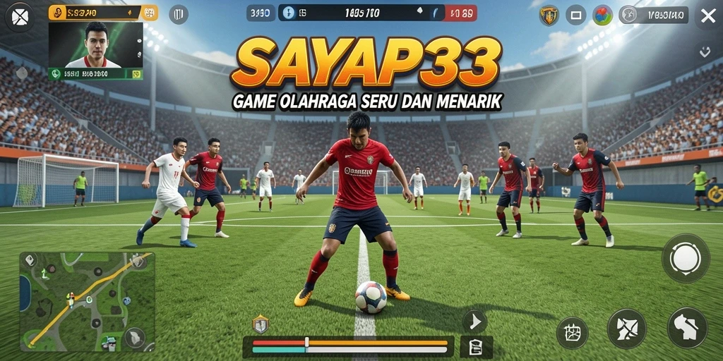 Tampilan gameplay seru dari SAYAP33 yang memamerkan aksi olahraga.