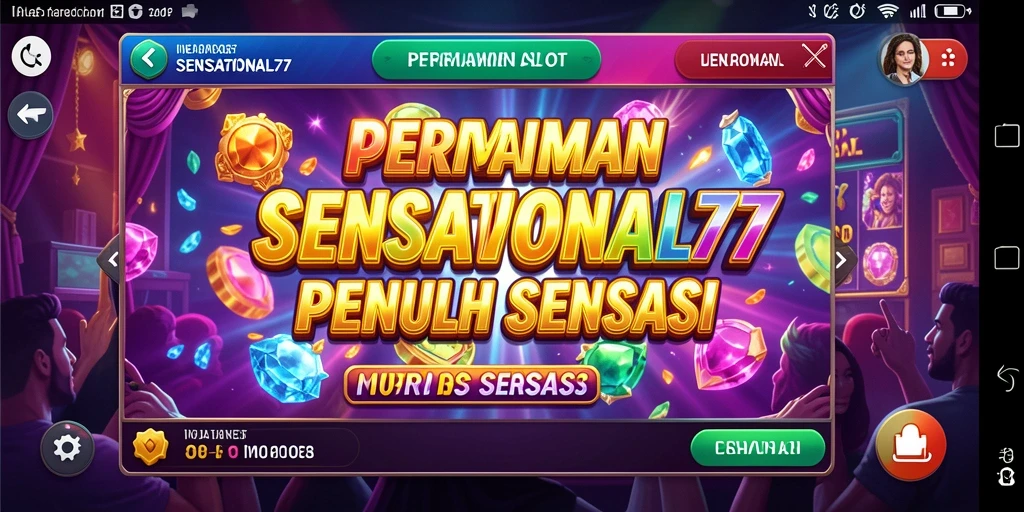 Screenshot gameplay SENSATIONAL77 yang menampilkan putaran slot yang mendebarkan.