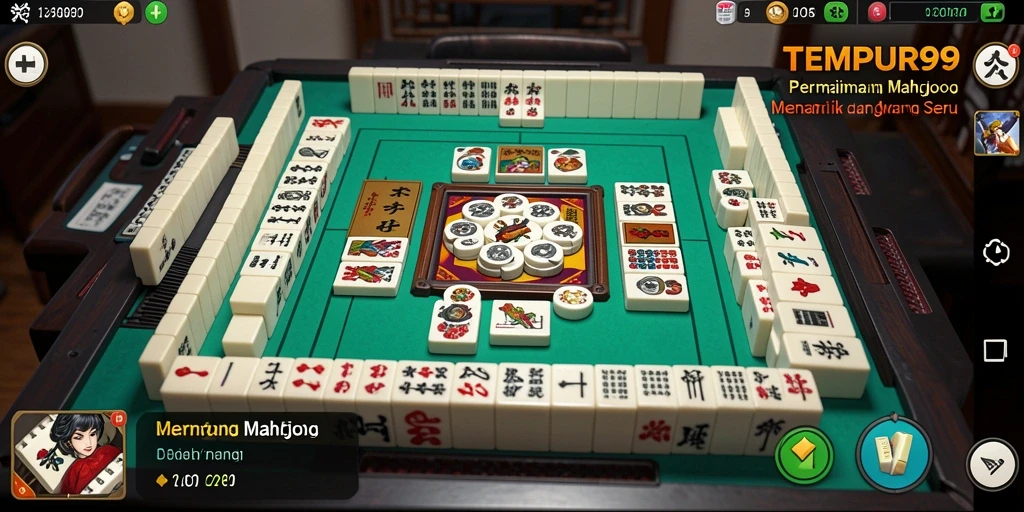 Screenshot gameplay TEMPUR99 yang menunjukkan aksi seru dalam bermain Mahjong.
