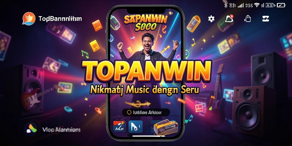 Screenshot gameplay TOPANWIN menampilkan pengguna menikmati permainan musik.