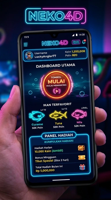 Halaman unduh aplikasi di situs neko4d.